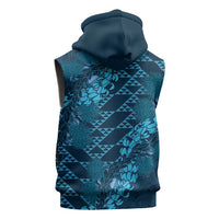 Naval Night Aloha Hawaii Sleeveless Zip Hoodie Hawaiian Kakau Ohia Lehua Lei LT14 - Polynesian Pride