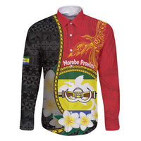 Personalised PNG Morobe Provins Family Matching Long Sleeve Bodycon Dress and Hawaiian Shirt Papua New Guinea Plumeria Melanesian Pattern - Polynesian Pride
