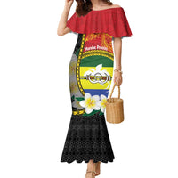 Personalised PNG Morobe Provins Family Matching Mermaid Dress and Hawaiian Shirt Papua New Guinea Plumeria Melanesian Pattern - Polynesian Pride