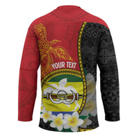 Personalised PNG Morobe Provins Hockey Jersey Papua New Guinea Plumeria Melanesian Pattern LT14 - Polynesian Pride