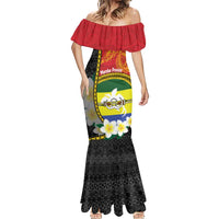 Personalised PNG Morobe Provins Mermaid Dress Papua New Guinea Plumeria Melanesian Pattern - Polynesian Pride
