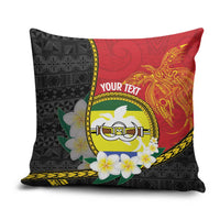 Personalised PNG Morobe Provins Pillow Cover Papua New Guinea Plumeria Melanesian Pattern LT14 Red - Polynesian Pride