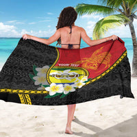 Personalised PNG Morobe Provins Sarong Papua New Guinea Plumeria Melanesian Pattern - Polynesian Pride