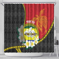 Personalised PNG Morobe Provins Shower Curtain Papua New Guinea Plumeria Melanesian Pattern LT14 - Polynesian Pride