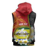 Personalised PNG Morobe Provins Sleeveless Zip Hoodie Papua New Guinea Plumeria Melanesian Pattern LT14 - Polynesian Pride