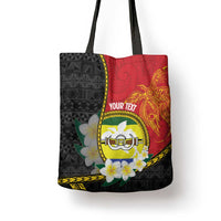Personalised PNG Morobe Provins Tote Bag Papua New Guinea Plumeria Melanesian Pattern - Polynesian Pride