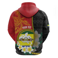 Personalised PNG Morobe Provins Zip Hoodie Papua New Guinea Plumeria Melanesian Pattern - Polynesian Pride