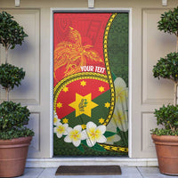 Personalised PNG Isten Hailans Provins Door Cover Papua New Guinea Plumeria Melanesian Pattern - Polynesian Pride