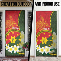 Personalised PNG Isten Hailans Provins Door Cover Papua New Guinea Plumeria Melanesian Pattern - Polynesian Pride
