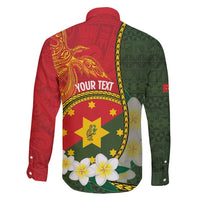 Personalised PNG Isten Hailans Provins Family Matching Mermaid Dress and Hawaiian Shirt Papua New Guinea Plumeria Melanesian Pattern - Polynesian Pride