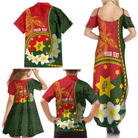 Personalised PNG Isten Hailans Provins Family Matching Summer Maxi Dress and Hawaiian Shirt Papua New Guinea Plumeria Melanesian Pattern - Polynesian Pride