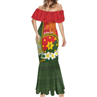 Personalised PNG Isten Hailans Provins Mermaid Dress Papua New Guinea Plumeria Melanesian Pattern - Polynesian Pride