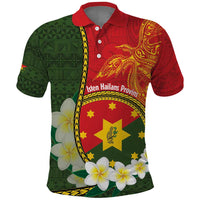 Personalised PNG Isten Hailans Provins Polo Shirt Papua New Guinea Plumeria Melanesian Pattern - Polynesian Pride
