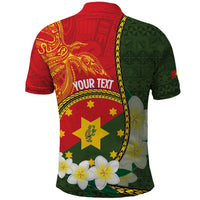 Personalised PNG Isten Hailans Provins Polo Shirt Papua New Guinea Plumeria Melanesian Pattern - Polynesian Pride