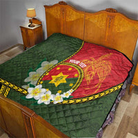 Personalised PNG Isten Hailans Provins Quilt Papua New Guinea Plumeria Melanesian Pattern - Polynesian Pride