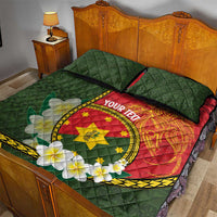 Personalised PNG Isten Hailans Provins Quilt Bed Set Papua New Guinea Plumeria Melanesian Pattern - Polynesian Pride