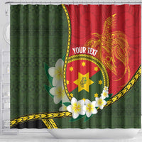 Personalised PNG Isten Hailans Provins Shower Curtain Papua New Guinea Plumeria Melanesian Pattern LT14 - Polynesian Pride