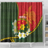 Personalised PNG Isten Hailans Provins Shower Curtain Papua New Guinea Plumeria Melanesian Pattern LT14 - Polynesian Pride