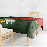 Personalised PNG Isten Hailans Provins Tablecloth Papua New Guinea Plumeria Melanesian Pattern - Polynesian Pride