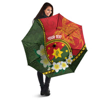 Personalised PNG Isten Hailans Provins Umbrella Papua New Guinea Plumeria Melanesian Pattern - Polynesian Pride