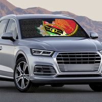 Personalised PNG Sauten Hailans Auto Sun Shade Papua New Guinea Plumeria Melanesian Pattern - Polynesian Pride