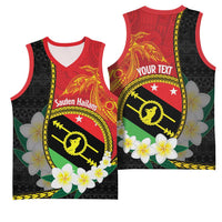 Personalised PNG Sauten Hailans Basketball Jersey Papua New Guinea Plumeria Melanesian Pattern LT14 - Polynesian Pride