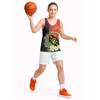 Personalised PNG Sauten Hailans Basketball Jersey Papua New Guinea Plumeria Melanesian Pattern LT14 - Polynesian Pride