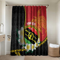 Personalised PNG Sauten Hailans Bathroom Set Papua New Guinea Plumeria Melanesian Pattern LT14 Shower Curtain (No Mats Included) Red - Polynesian Pride