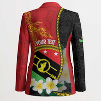 Personalised PNG Sauten Hailans Blazer Papua New Guinea Plumeria Melanesian Pattern - Polynesian Pride