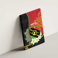 Personalised PNG Sauten Hailans Canvas Wall Art Papua New Guinea Plumeria Melanesian Pattern - Polynesian Pride