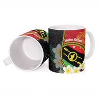 Personalised PNG Sauten Hailans Ceramic Mug Papua New Guinea Plumeria Melanesian Pattern LT14 - Polynesian Pride