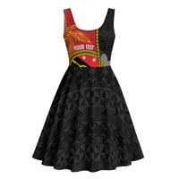 Personalised PNG Sauten Hailans Midi Dress Papua New Guinea Plumeria Melanesian Pattern - Polynesian Pride