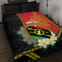 Personalised PNG Sauten Hailans Quilt Bed Set Papua New Guinea Plumeria Melanesian Pattern - Polynesian Pride