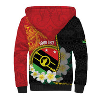 Personalised PNG Sauten Hailans Sherpa Hoodie Papua New Guinea Plumeria Melanesian Pattern - Polynesian Pride
