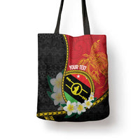 Personalised PNG Sauten Hailans Tote Bag Papua New Guinea Plumeria Melanesian Pattern - Polynesian Pride