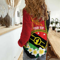 Personalised PNG Sauten Hailans Women Casual Shirt Papua New Guinea Plumeria Melanesian Pattern - Polynesian Pride