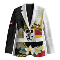 Personalised PNG Madang Provins Blazer Papua New Guinea Plumeria Melanesian Pattern - Polynesian Pride