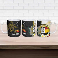 Personalised PNG Madang Provins Ceramic Mug Papua New Guinea Plumeria Melanesian Pattern LT14 - Polynesian Pride