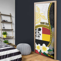 Personalised PNG Madang Provins Door Cover Papua New Guinea Plumeria Melanesian Pattern - Polynesian Pride