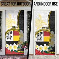 Personalised PNG Madang Provins Door Cover Papua New Guinea Plumeria Melanesian Pattern - Polynesian Pride