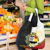 Personalised PNG Madang Provins Grocery Bag Papua New Guinea Plumeria Melanesian Pattern - Polynesian Pride