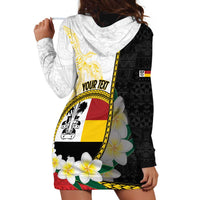 Personalised PNG Madang Provins Hoodie Dress Papua New Guinea Plumeria Melanesian Pattern - Polynesian Pride