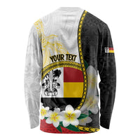 Personalised PNG Madang Provins Long Sleeve Shirt Papua New Guinea Plumeria Melanesian Pattern - Polynesian Pride