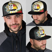 PNG Madang Provins Mesh Trucker Cap Papua New Guinea Plumeria Melanesian Pattern - Polynesian Pride