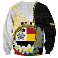 Personalised PNG Madang Provins Sweatshirt Papua New Guinea Plumeria Melanesian Pattern - Polynesian Pride