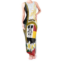 Personalised PNG Madang Provins Tank Maxi Dress Papua New Guinea Plumeria Melanesian Pattern - Polynesian Pride