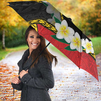 Personalised PNG Madang Provins Umbrella Papua New Guinea Plumeria Melanesian Pattern - Polynesian Pride