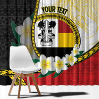 Personalised PNG Madang Provins Window Curtain Papua New Guinea Plumeria Melanesian Pattern - Polynesian Pride