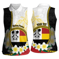 Personalised PNG Madang Provins Women Sleeveless Polo Shirt Papua New Guinea Plumeria Melanesian Pattern - Polynesian Pride