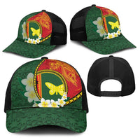 PNG Oro Provins Baseball Net Cap Papua New Guinea Plumeria Melanesian Pattern LT14 - Polynesian Pride